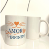 Taza blanca "Amor infinito" Gatos