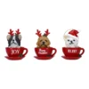 decoracion taza perritos navidad