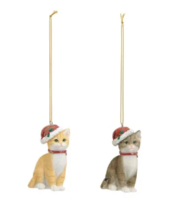 Colgante para árbol gato navideño