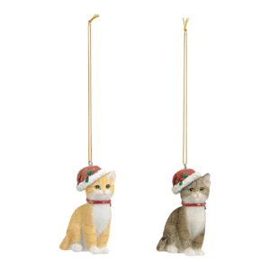 Colgante para árbol gato navideño